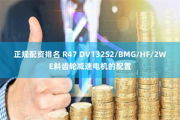 正规配资排名 R47 DV132S2/BMG/HF/2WE斜齿轮减速电机的配置